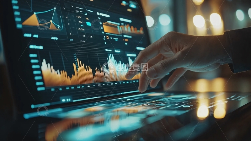 高清大图下载【趣麦麦图】电脑屏幕数据分析图表