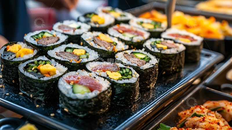 高清大图下载【趣麦麦图】美味的金枪鱼紫菜寿司卷