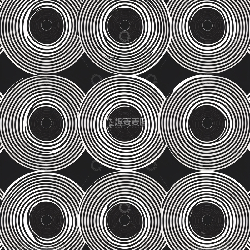 高清大图下载【趣麦麦图】圆形螺旋线重复图案