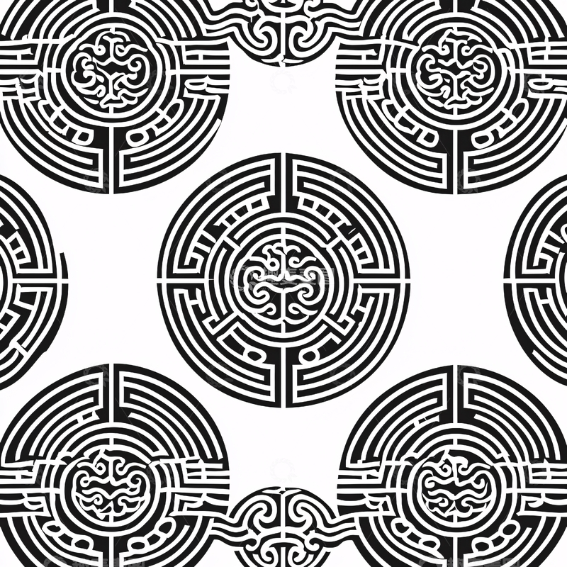 高清大图下载【趣麦麦图】黑色线条组成的圆形图案