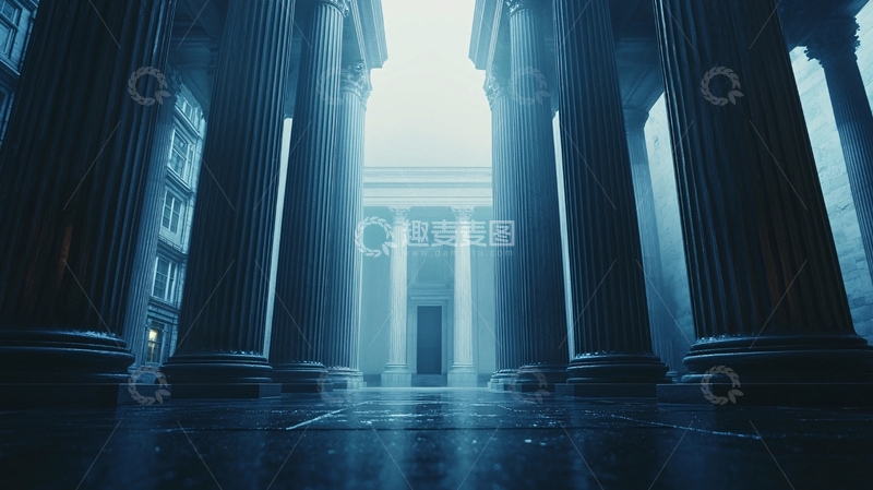 高清大图下载【趣麦麦图】阴暗氛围的古典建筑廊柱