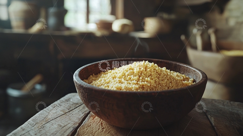 高清大图下载【趣麦麦图】木碗里的小麦