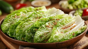 新鲜翠绿生菜沙拉
