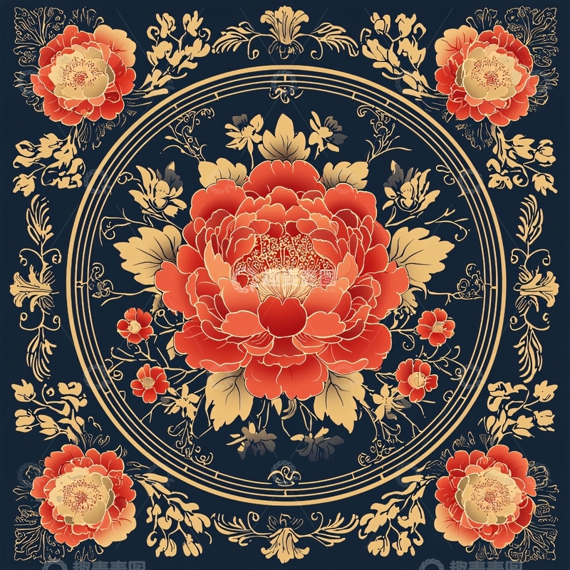 高清大图下载【趣麦麦图】绚丽盛开的牡丹花图案