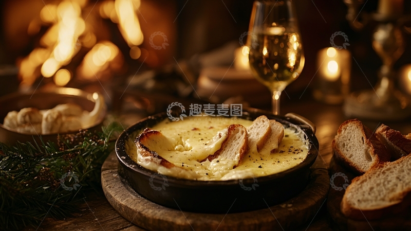 高清大图下载【趣麦麦图】温暖舒适的火炉旁美食