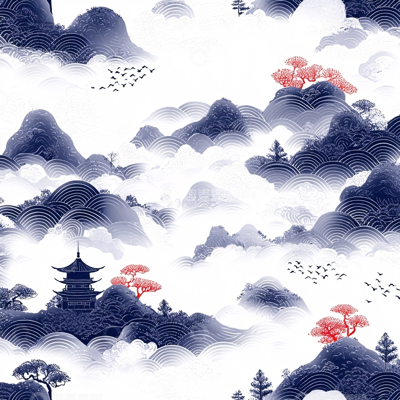 高清大图下载【趣麦麦图】-水墨风山水