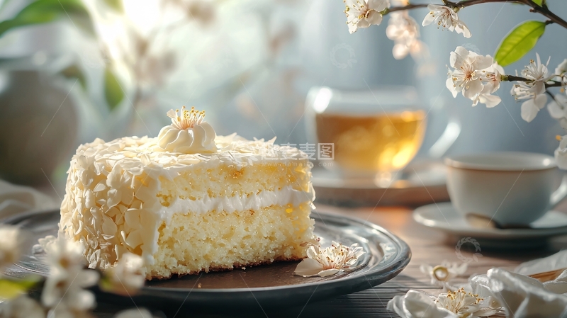 高清大图下载【趣麦麦图】椰丝奶油蛋糕