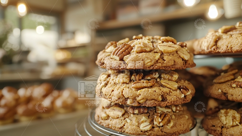高清大图下载【趣麦麦图】烘焙店坚果饼干