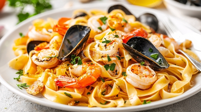 高清大图下载【趣麦麦图】海鲜意面