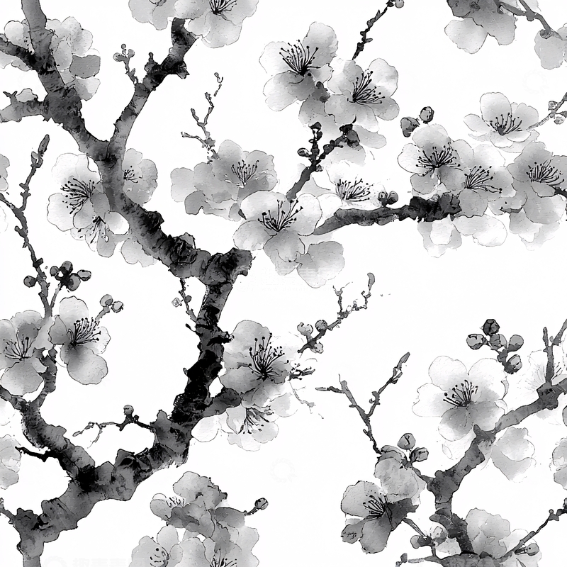 高清大图下载【趣麦麦图】水墨风梅花