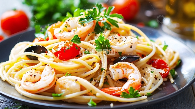 高清大图下载【趣麦麦图】美味海鲜意面