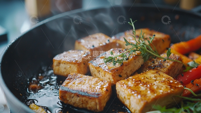 高清大图下载【趣麦麦图】煎豆腐