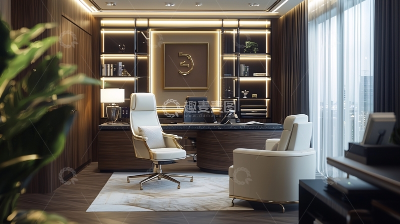 高清大图下载【趣麦麦图】高端大气商务总裁办公室