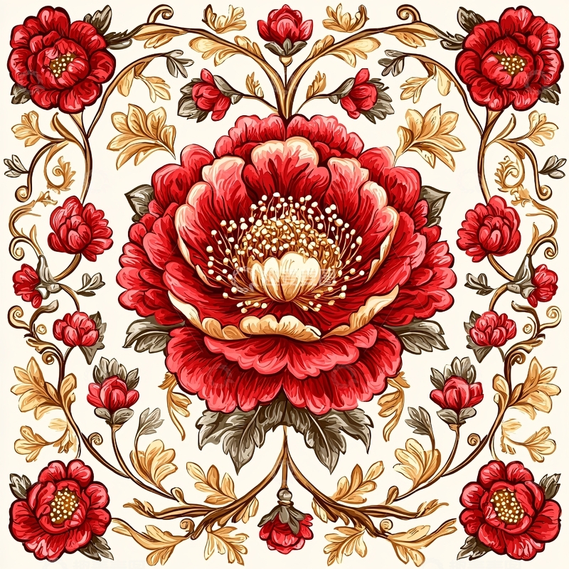 高清大图下载【趣麦麦图】红色牡丹花