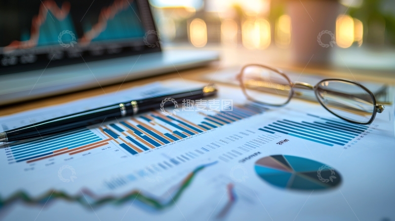 高清大图下载【趣麦麦图】办公桌上的财务报表