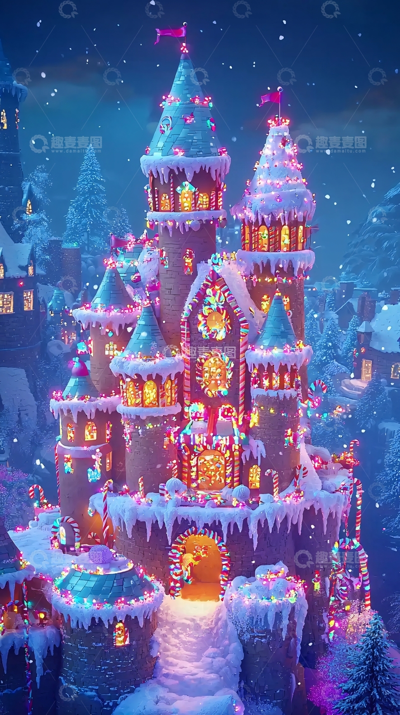 高清大图下载【趣麦麦图】圣诞姜饼城堡