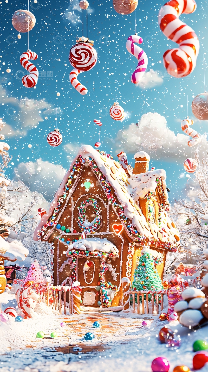 高清大图下载【趣麦麦图】圣诞节姜饼屋