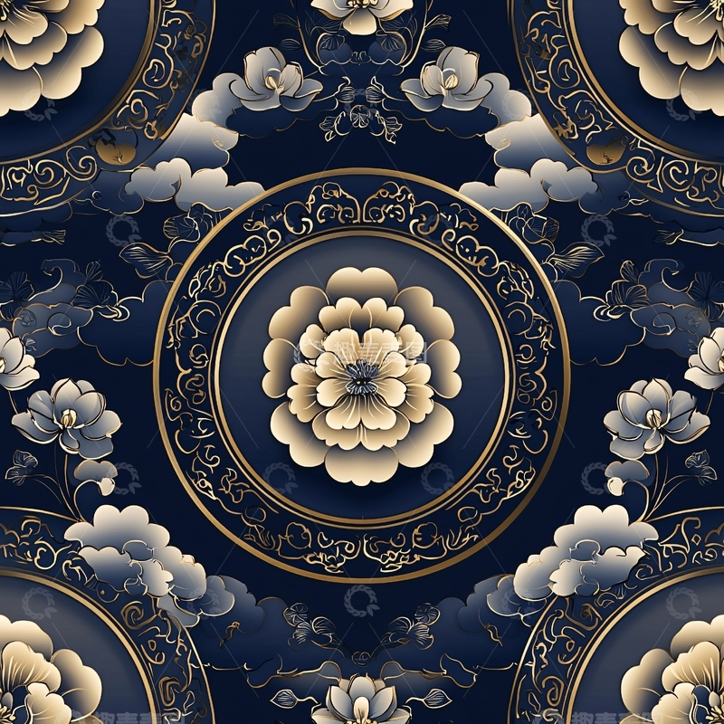 高清大图下载【趣麦麦图】精美中国风花纹壁纸