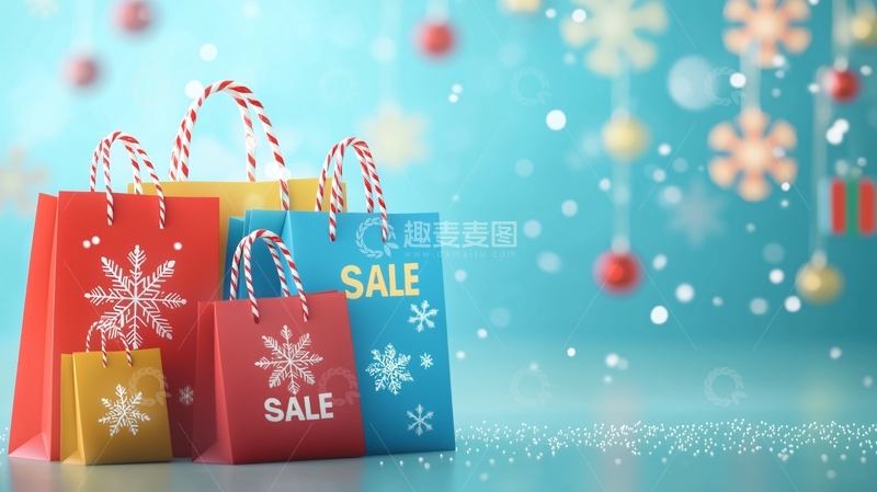 高清大图下载【趣麦麦图】圣诞购物袋1