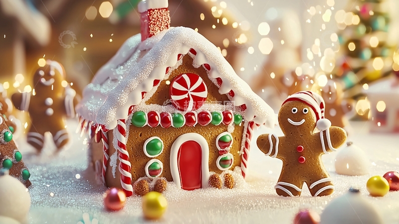 高清大图下载【趣麦麦图】姜饼屋圣诞节场景