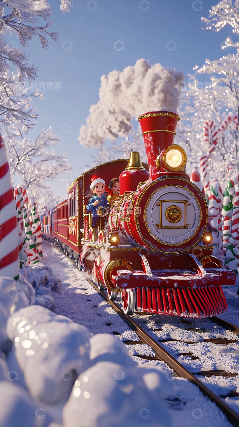 高清大图下载【趣麦麦图】圣诞火车