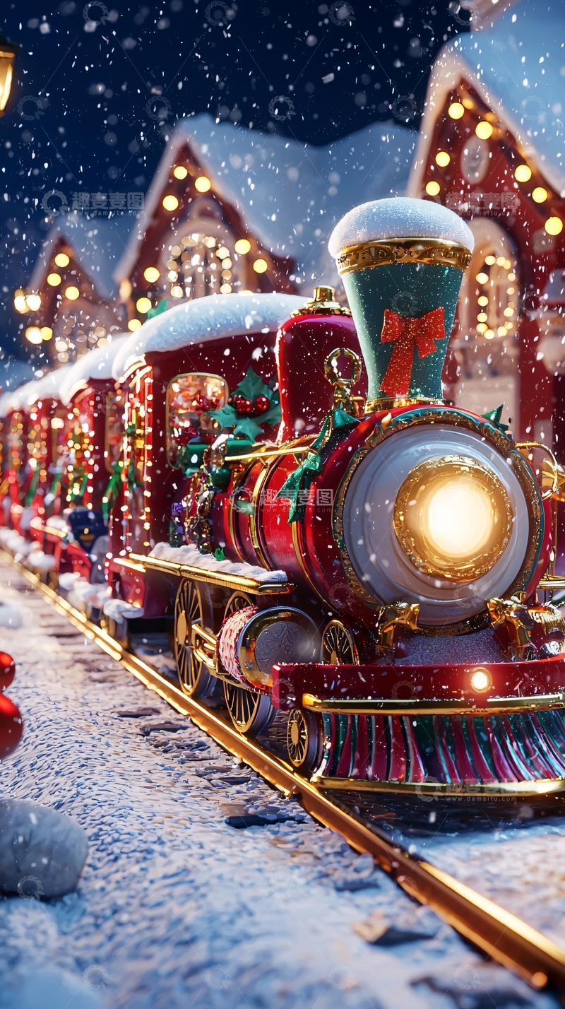 高清大图下载【趣麦麦图】圣诞火车