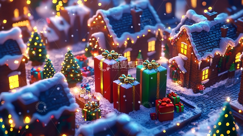 高清大图下载【趣麦麦图】圣诞节小镇