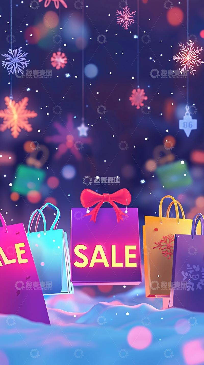 高清大图下载【趣麦麦图】梦幻购物节促销海报