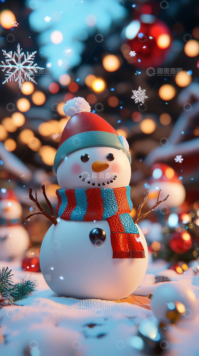 高清大图下载【趣麦麦图】圣诞节雪人2
