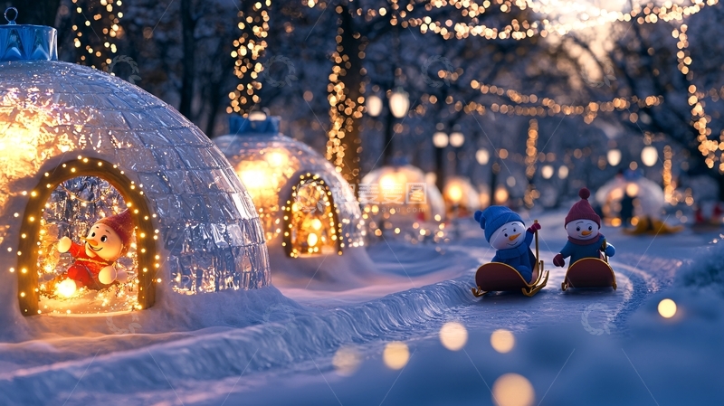 高清大图下载【趣麦麦图】冰雪小屋