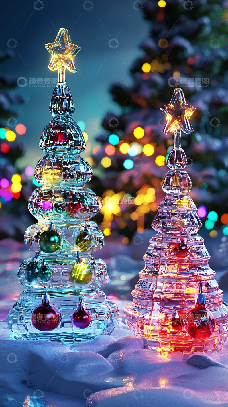 高清大图下载【趣麦麦图】水晶圣诞树