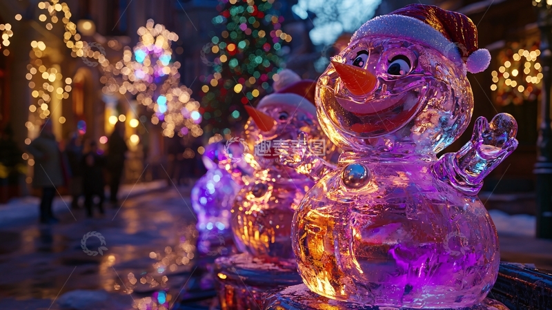 高清大图下载【趣麦麦图】冰雕雪人