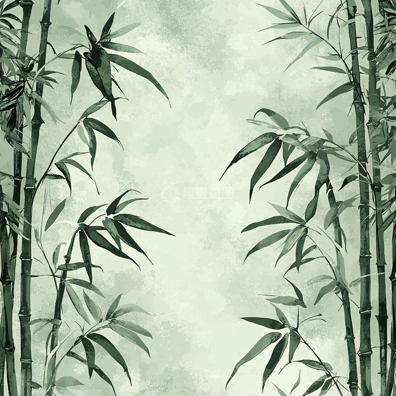 高清大图下载【趣麦麦图】水墨竹林