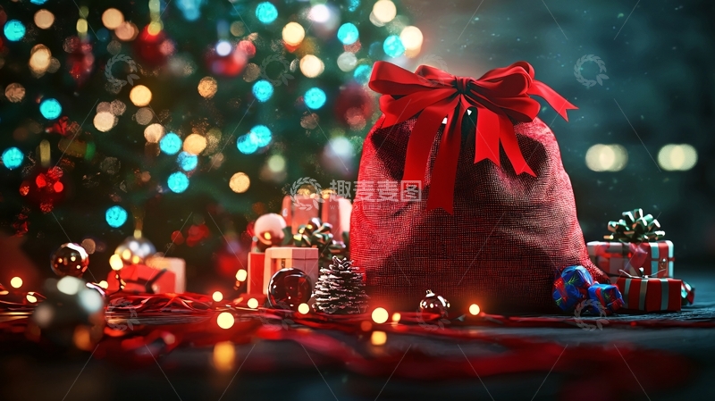 高清大图下载【趣麦麦图】圣诞礼物袋