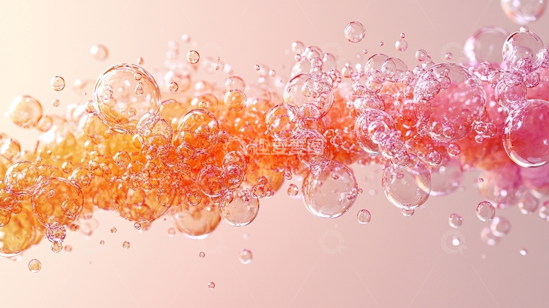 高清大图下载【趣麦麦图】彩色气泡簇拥流淌