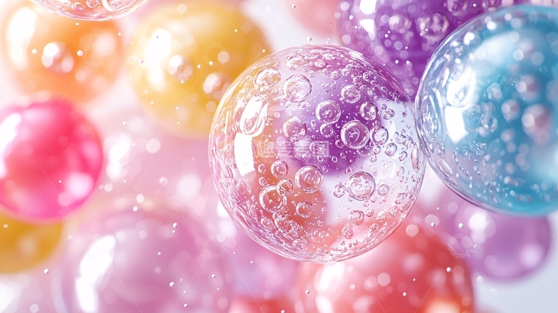 高清大图下载【趣麦麦图】彩色透明泡泡