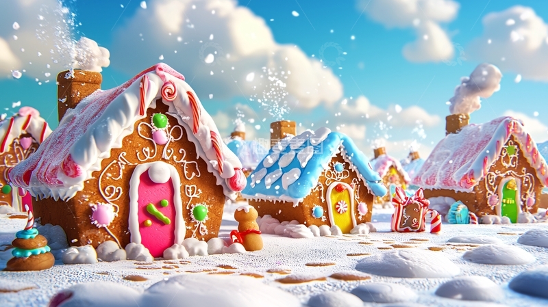 高清大图下载【趣麦麦图】姜饼屋村庄