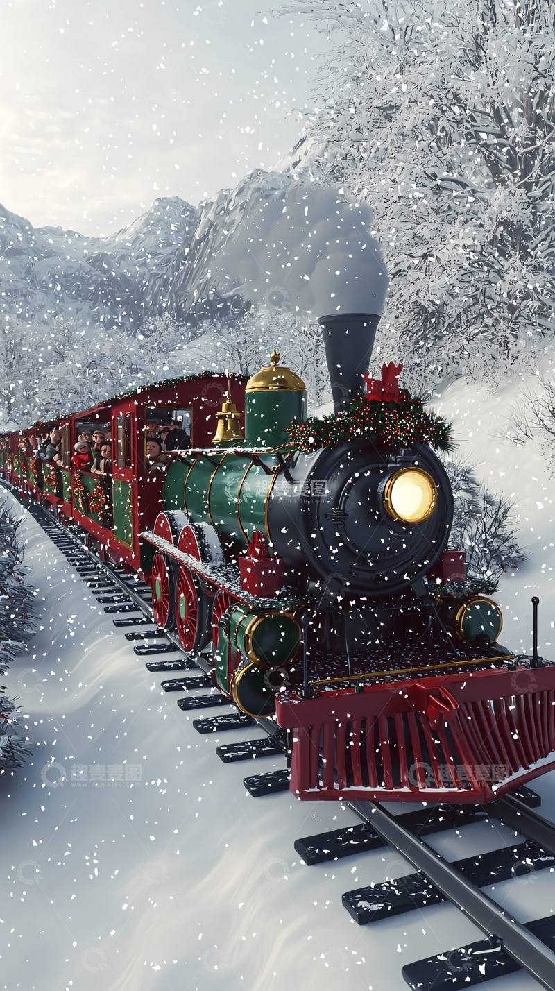 高清大图下载【趣麦麦图】圣诞火车