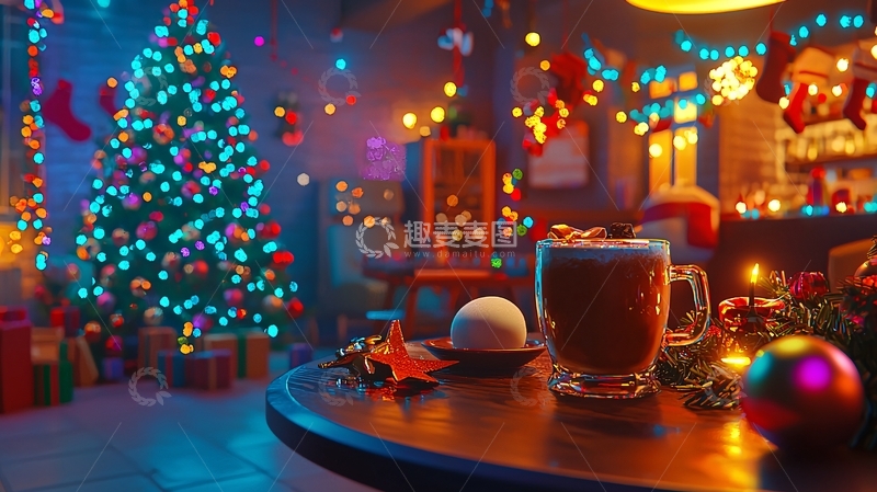 高清大图下载【趣麦麦图】圣诞节温馨场景