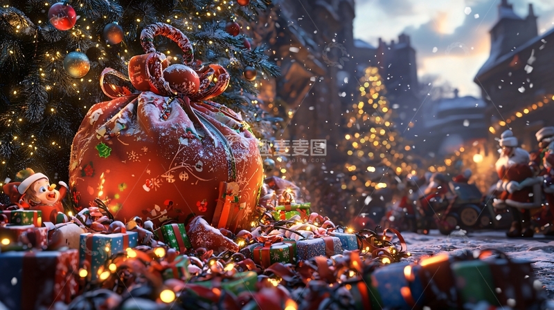 高清大图下载【趣麦麦图】圣诞节礼物袋