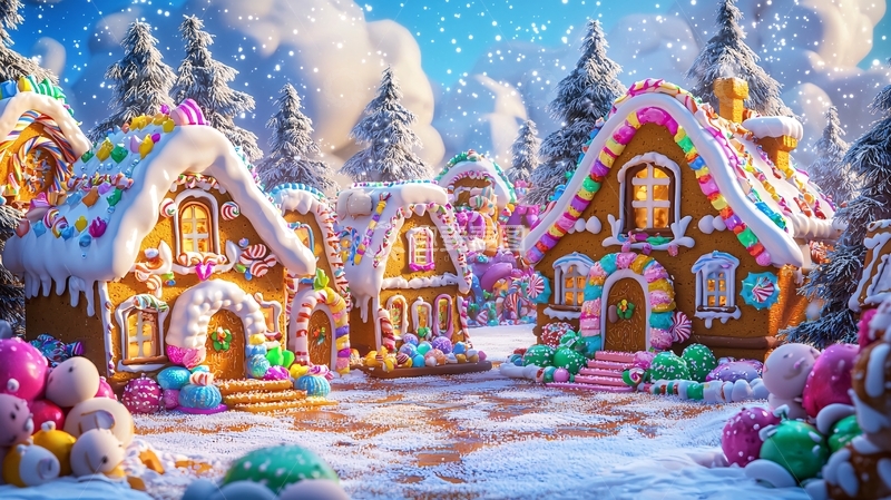 高清大图下载【趣麦麦图】姜饼屋村庄