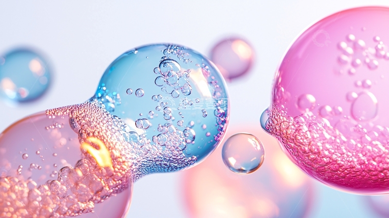 高清大图下载【趣麦麦图】水滴气泡连接在一起