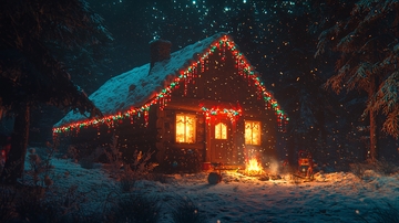 雪夜小屋圣诞灯饰