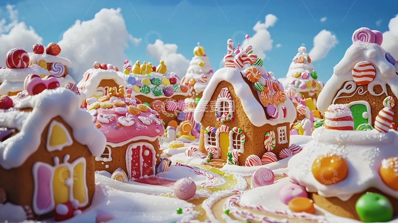 高清大图下载【趣麦麦图】姜饼屋村庄