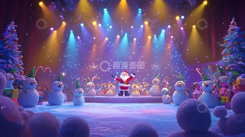 高清大图下载【趣麦麦图】圣诞舞台背景