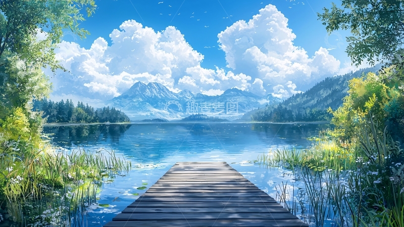 高清大图下载【趣麦麦图】湖光山色