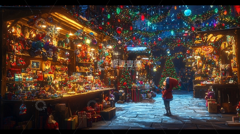 高清大图下载【趣麦麦图】圣诞集市