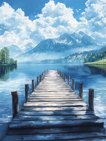宁静湖面