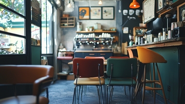 复古咖啡店室内场景