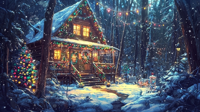 高清大图下载【趣麦麦图】圣诞小屋